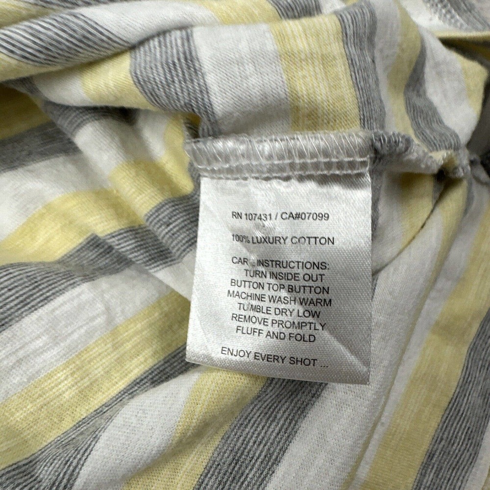 Linksoul Men's Medium Golf‎ Polo Short Sleeve Shirt Striped Yellow Gray - Picture 7 of 8